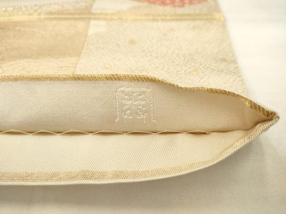 平和屋着物◎六通柄袋帯　唐織　琳派屏風絵文　金銀糸　正絹　逸品　AABK2415pf