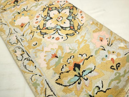 平和屋着物◎六通柄袋帯　更紗花文　金糸　正絹　逸品　AABK2420pf