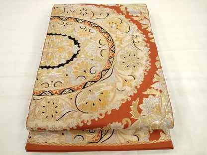 平和屋着物◎太鼓柄　本袋帯　飾花文　金銀糸　正絹　逸品　AABK2423pf