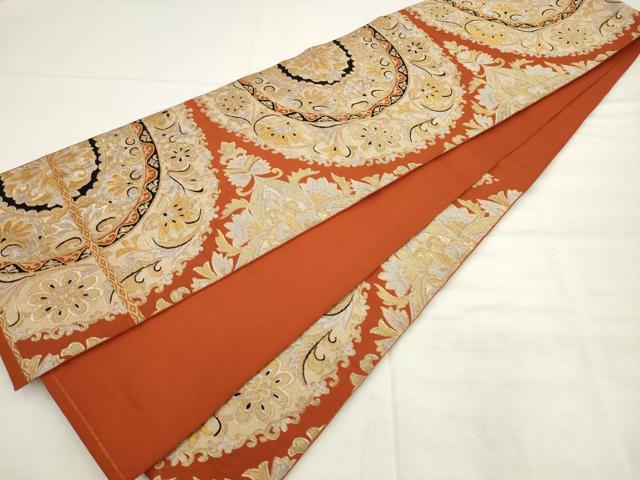平和屋着物◎太鼓柄　本袋帯　飾花文　金銀糸　正絹　逸品　AABK2423pf