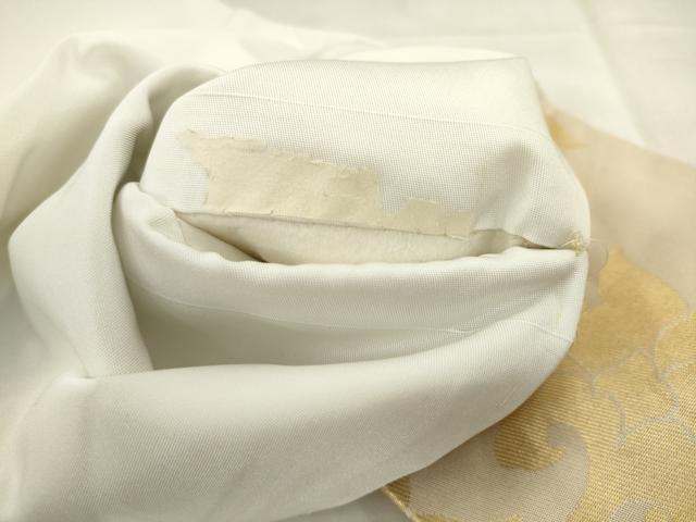 平和屋着物◎九寸名古屋帯　更紗花文　金糸　正絹　逸品　AABK2429pf