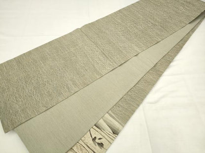 平和屋着物◎太鼓柄袋帯　すくい織　葡萄蔦草文　正絹　逸品　AABK2442pf