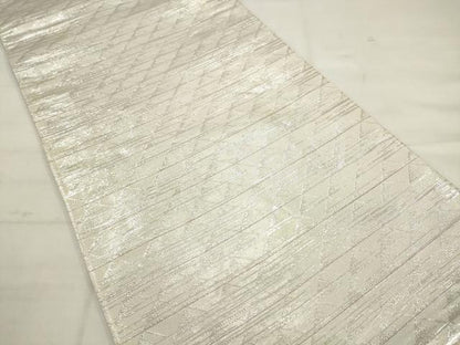 平和屋着物◎両面　六通柄袋帯　唐織　飛鶴文　銀糸　正絹　逸品　AABK2458pf