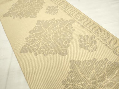 平和屋着物◎八寸名古屋帯　花菱文　正絹　逸品　AABK2472pf