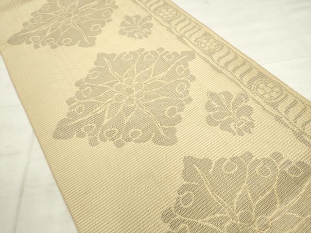 平和屋着物◎八寸名古屋帯　花菱文　正絹　逸品　AABK2472pf