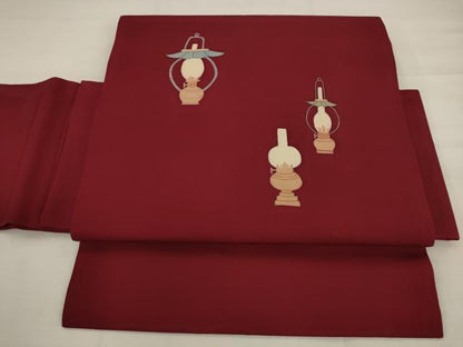 平和屋着物◎塩瀬　つけ帯　器物文　正絹　逸品　AABK2482pf