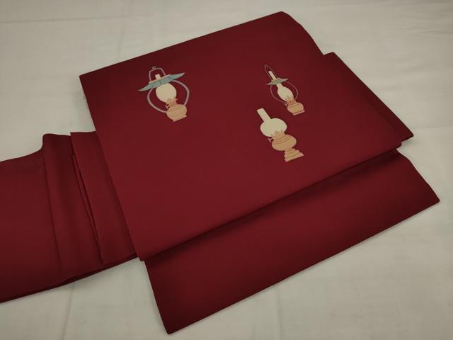 平和屋着物◎塩瀬　つけ帯　器物文　正絹　逸品　AABK2482pf