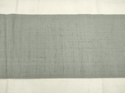 平和屋着物◎九寸名古屋帯　紬地　色無地　湊鼠色　正絹　逸品　AABK2483pf