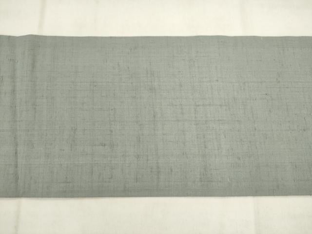 平和屋着物◎九寸名古屋帯　紬地　色無地　湊鼠色　正絹　逸品　AABK2483pf