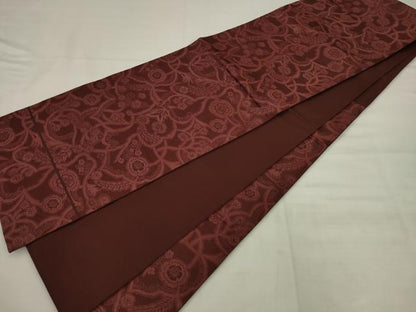 平和屋着物◎六通柄袋帯　枝梅　正絹　逸品　AABK2496pf