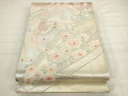 平和屋着物◎九百佐賀錦　六通柄袋帯　唐織　光映彩夢　銀糸　正絹　逸品　AABK2507pf