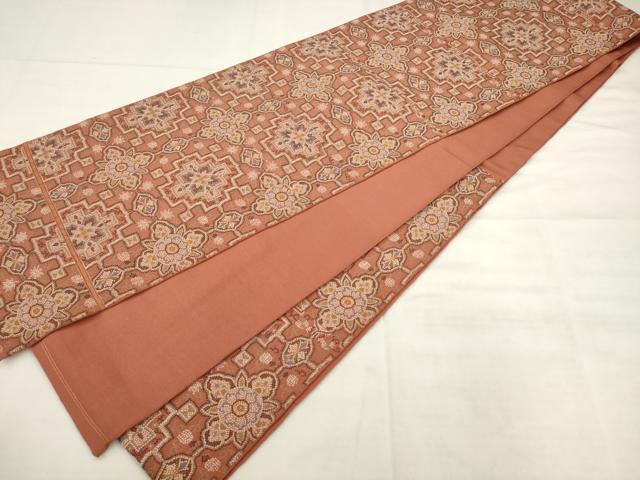 平和屋着物◎六通柄　本袋帯　飾花文　金糸　正絹　逸品　AABK2539pf
