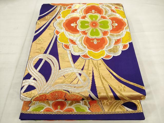 平和屋着物◎六通柄袋帯　唐織　飾花文　金銀糸　正絹　逸品　AABK2554pf