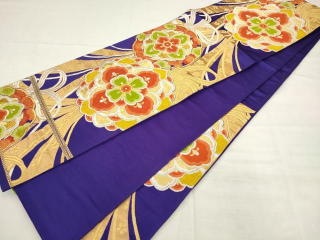 平和屋着物◎六通柄袋帯　唐織　飾花文　金銀糸　正絹　逸品　AABK2554pf