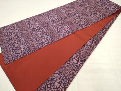 平和屋着物◎全通柄京袋帯　横段花文　正絹　逸品　AABK2555pf