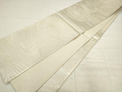平和屋着物◎佐賀錦　六通柄袋帯　織元いちこし　流水文　銀糸　正絹　逸品　AABK2574pf