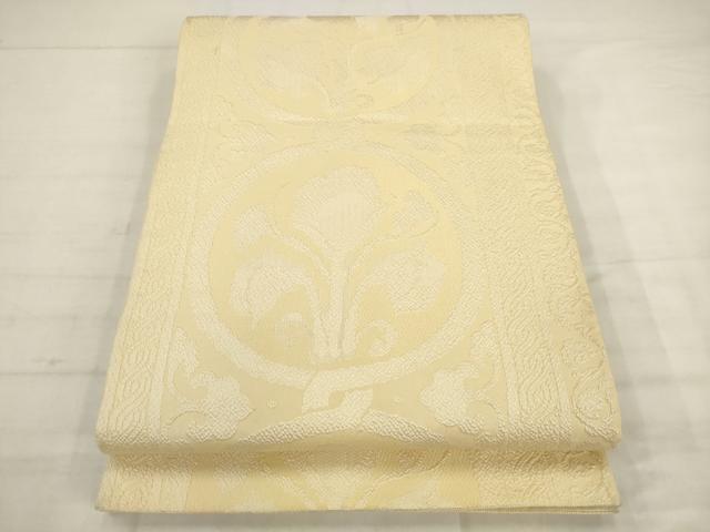 平和屋着物◎六通柄袋帯　草花文　正絹　逸品　AABK2575pf