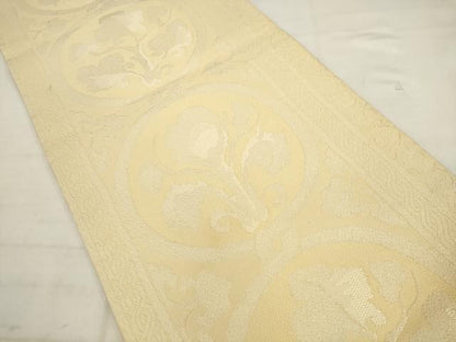 平和屋着物◎六通柄袋帯　草花文　正絹　逸品　AABK2575pf