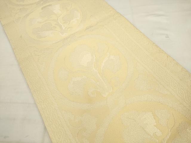 平和屋着物◎六通柄袋帯　草花文　正絹　逸品　AABK2575pf