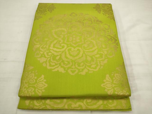 平和屋着物◎篠屋織物謹製　六通柄　本袋帯　飾花文　金糸　正絹　逸品　AABK2580pf