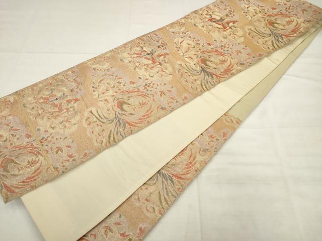 平和屋着物◎六通柄袋帯　鳳凰花文　金銀糸　正絹　逸品　AABK2589pf