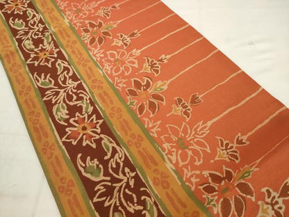 平和屋着物◎六通柄袋帯　草花間道　正絹　逸品　AABK2593pf