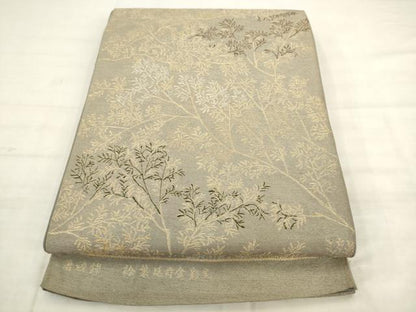 平和屋着物◎六通柄　本袋帯　唐綾錦　松葉延寿金彩文　金糸　正絹　逸品　AABK2598pf