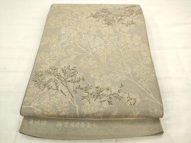 平和屋着物◎六通柄　本袋帯　唐綾錦　松葉延寿金彩文　金糸　正絹　逸品　AABK2598pf