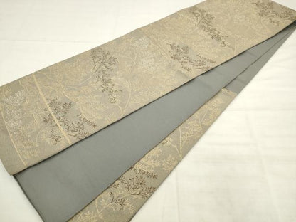 平和屋着物◎六通柄　本袋帯　唐綾錦　松葉延寿金彩文　金糸　正絹　逸品　AABK2598pf