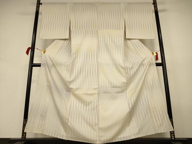 平和屋着物＊夏物　紗紬　変わり縞　正絹　逸品　AABK2602jd
