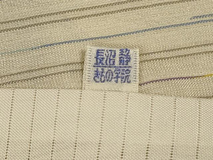 平和屋着物＊夏物　紗紬　変わり縞　正絹　逸品　AABK2602jd
