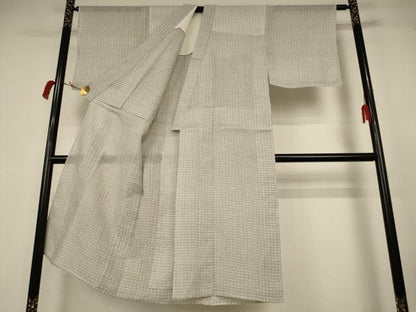 平和屋着物＊夏物　男性　奥越後　本麻ちぢみ　絣柄　反端付き　麻　逸品　AABK2608jd