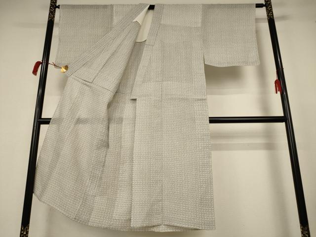 平和屋着物＊夏物　男性　奥越後　本麻ちぢみ　絣柄　反端付き　麻　逸品　AABK2608jd