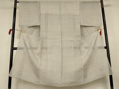 平和屋着物＊夏物　男性　奥越後　本麻ちぢみ　絣柄　反端付き　麻　逸品　AABK2608jd