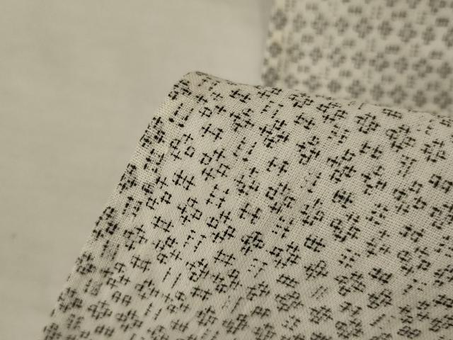 平和屋着物＊夏物　男性　奥越後　本麻ちぢみ　絣柄　反端付き　麻　逸品　AABK2608jd