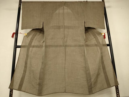 平和屋着物＊夏物　男性　上布　縞　麻　逸品　AABK2609jd