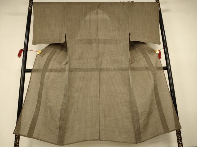 平和屋着物＊夏物　男性　上布　縞　麻　逸品　AABK2609jd