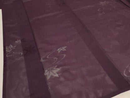 平和屋着物＊夏物　色無地　縦絽　舞葉紋紗　正絹　逸品　AABK2612jd