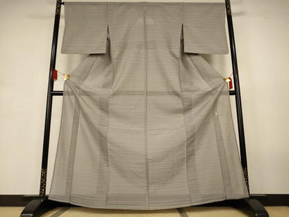 平和屋着物＊夏物　銀座きしや　色無地　変わり絽　灰汁色　正絹　逸品　AABK2614jd