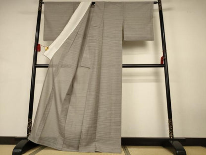 平和屋着物＊夏物　銀座きしや　色無地　変わり絽　灰汁色　正絹　逸品　AABK2614jd