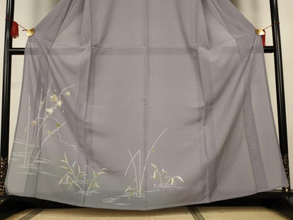 平和屋着物＊夏物　訪問着　絽　友禅　流水蔦の葉文　暈し染め　正絹　逸品　AABK2622jd