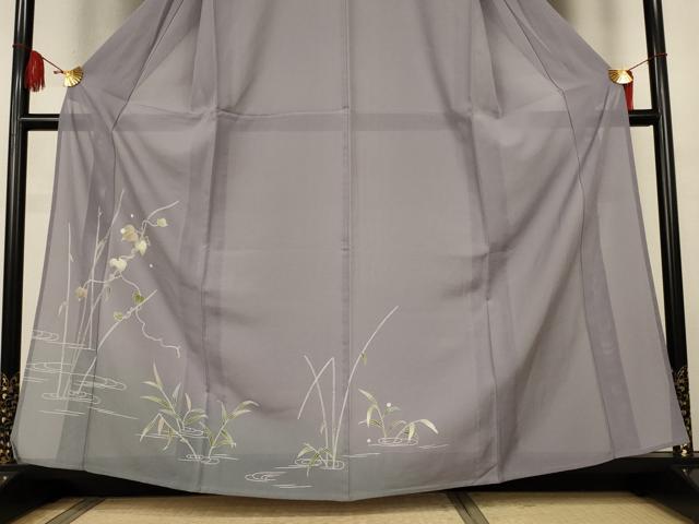 平和屋着物＊夏物　訪問着　絽　友禅　流水蔦の葉文　暈し染め　正絹　逸品　AABK2622jd
