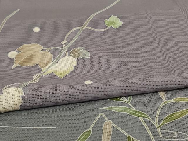 平和屋着物＊夏物　訪問着　絽　友禅　流水蔦の葉文　暈し染め　正絹　逸品　AABK2622jd