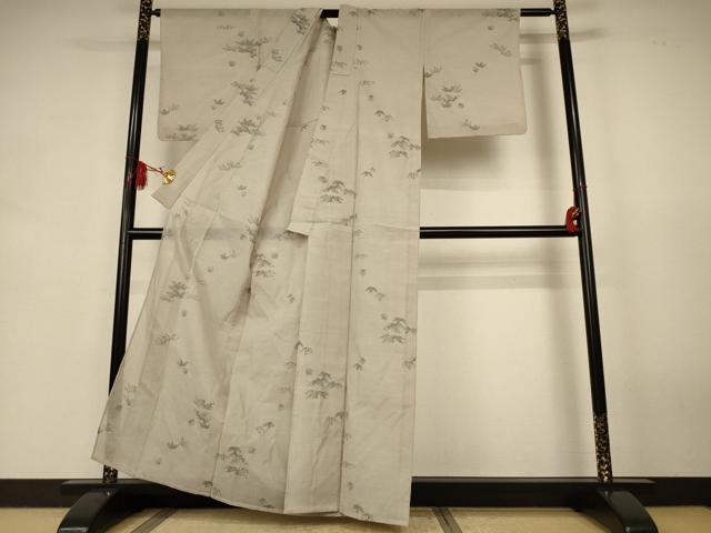 平和屋着物＊夏物　小紋　紗　笹文　洗える着物　AABK2629jd