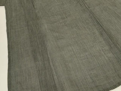平和屋着物＊夏物　男性　小千谷ちぢみ　縞　高島屋扱い　キングサイズ　麻　逸品　AABK2631jd