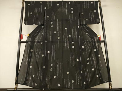 平和屋着物＊夏物　小紋　絽　花唐草文　正絹　逸品　AABK2633jd