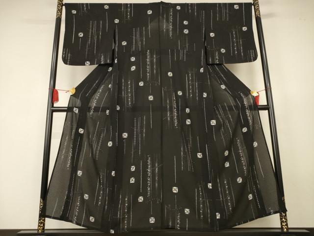 平和屋着物＊夏物　小紋　絽　花唐草文　正絹　逸品　AABK2633jd