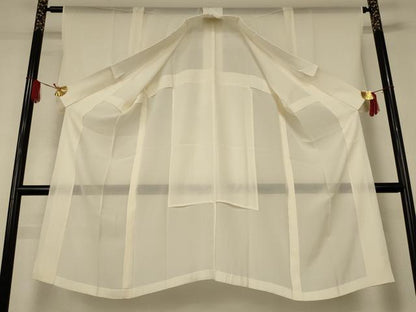 平和屋着物＊夏物　長襦袢　絽　鳥の子色　正絹　逸品　AABK2634jd