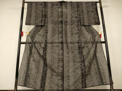 平和屋着物＊夏物　本場大島紬　夏大島　花間道　正絹　逸品　AABK2635jd