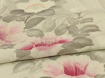 平和屋着物＊夏物　訪問着　絽　手描き　草花文　正絹　逸品　AABK2641jd